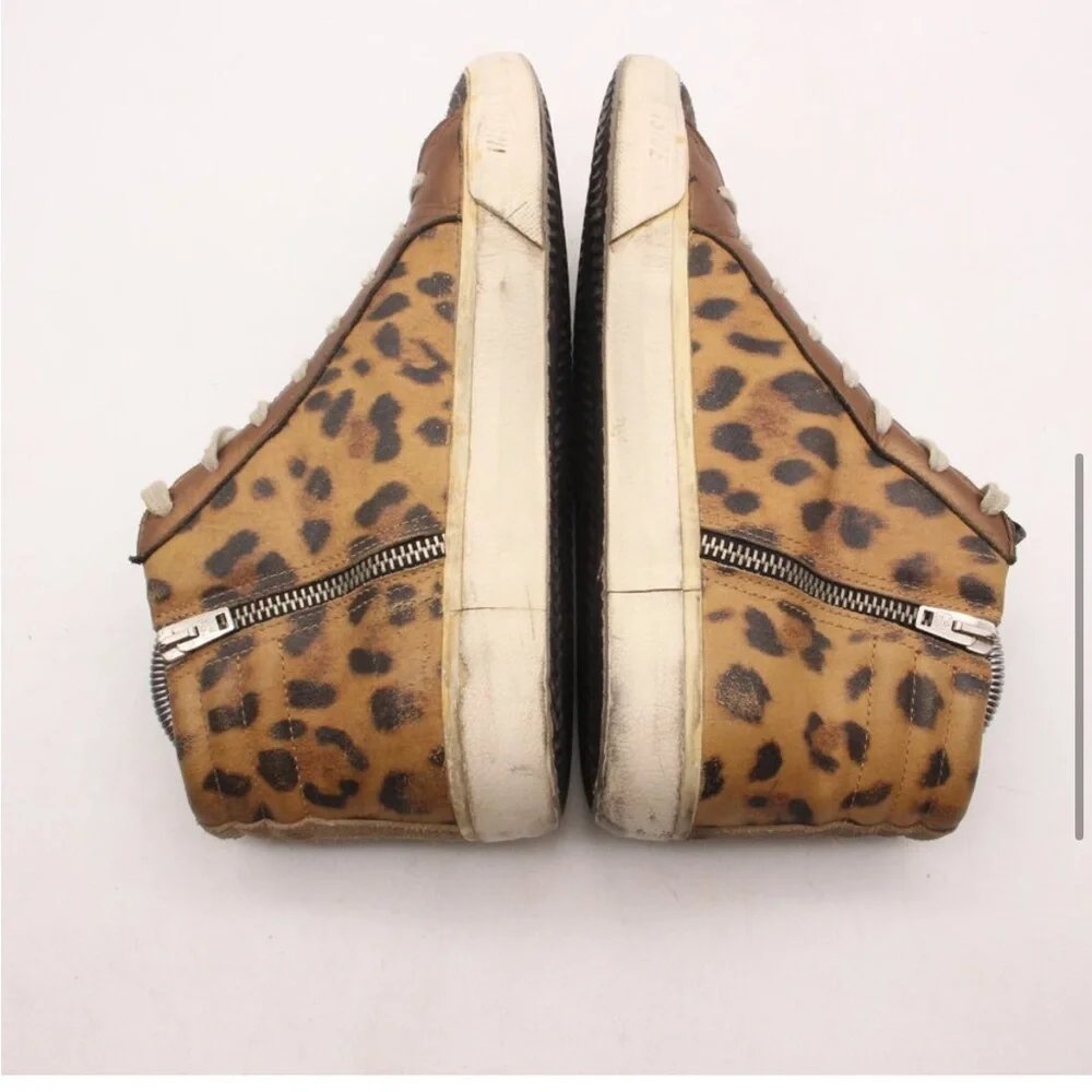 GGDB Golden Goose Slide High Top Glitter Leather Womens animal print Sneakers 39 - Picture 4 of 9